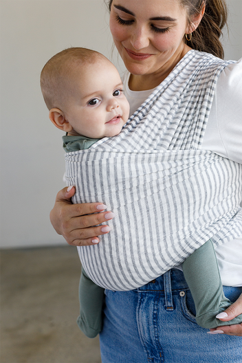 Natural and Grey Stripe Baby Wrap - Solly Baby